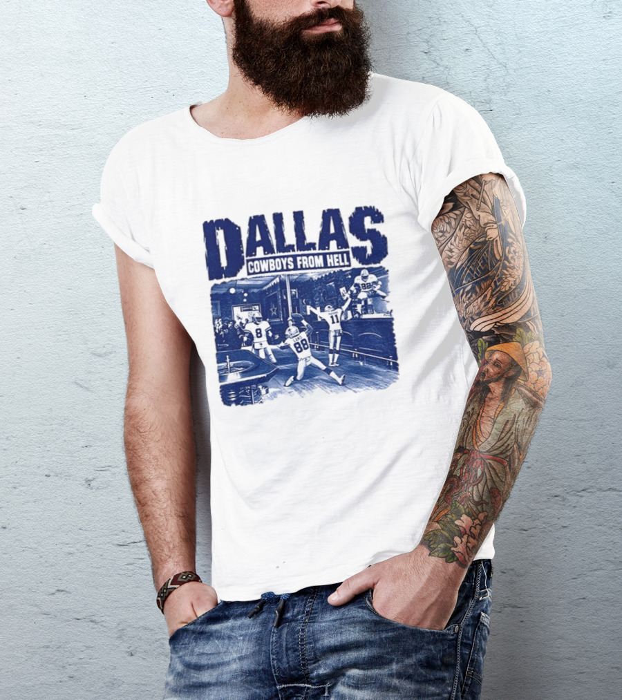 Dallas Cowboys From Hell Football Bar Scene T-Shirt