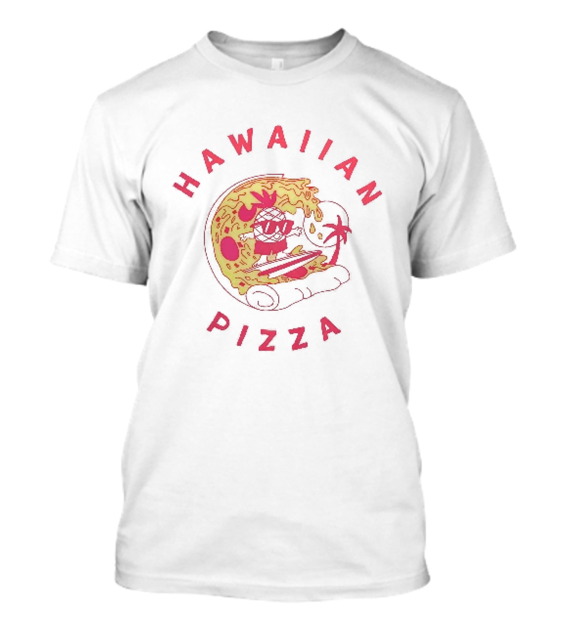Hawaiian Pizza Surfing Pineapple Fun Adventure T-Shirt