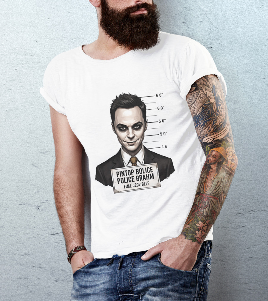 Sheldon Cooper Shot Parody Pintop Police Joker T-Shirt