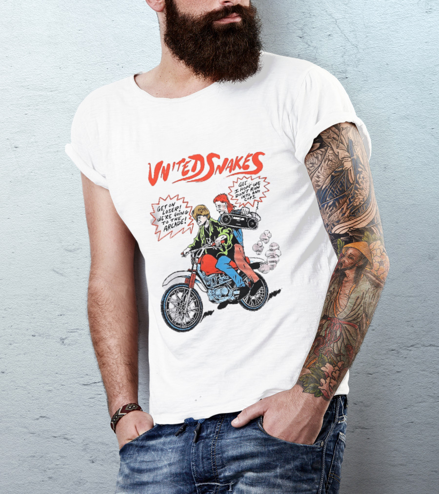 United Snakes Get On Loser We're Going To The Arcade Motorcycle Adventure T-Shirt