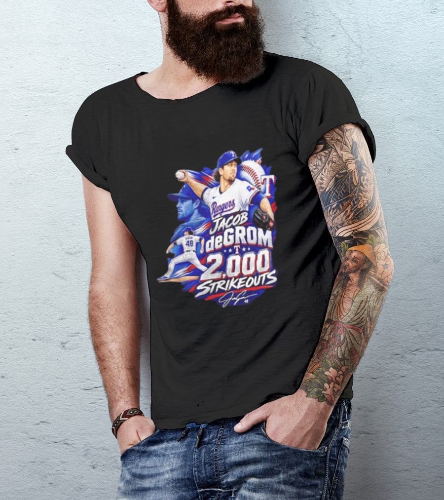 Jacob DeGrom 2 000 Career Strikeouts History Made T-Shirt