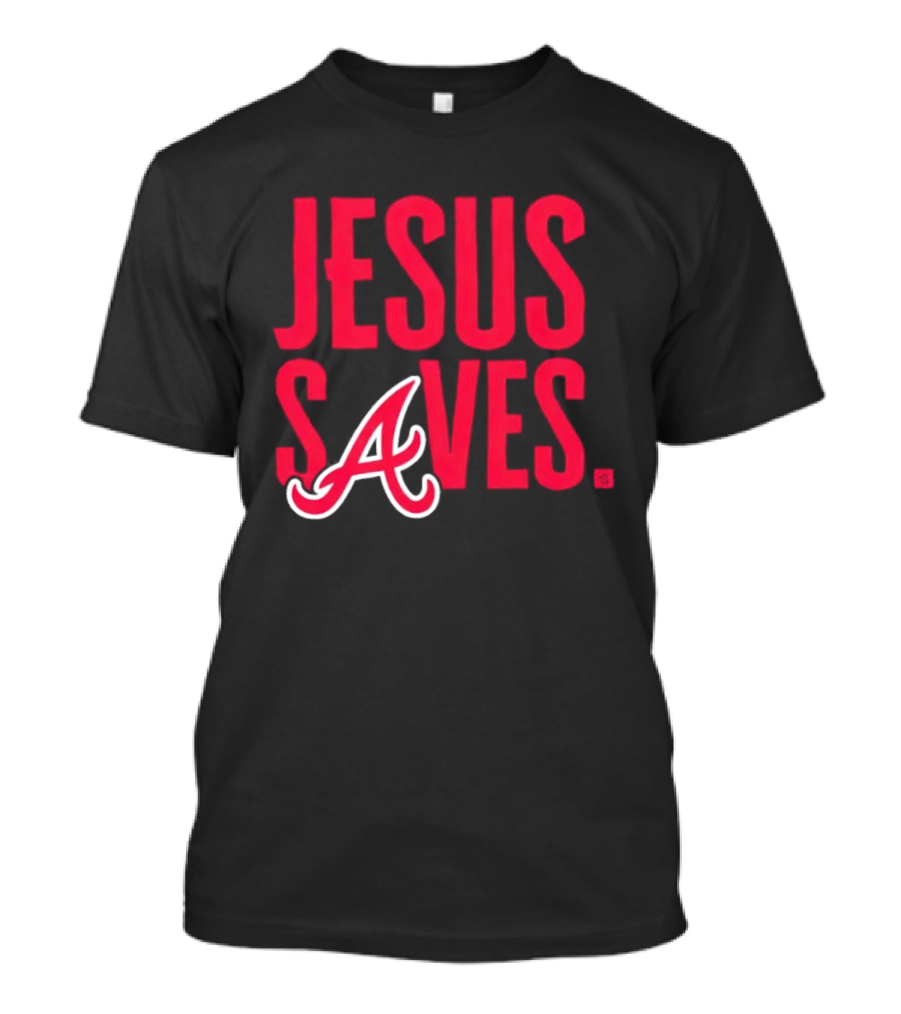 Atlanta Braves MLB Jesus Saves Christian Baseball T-Shirt