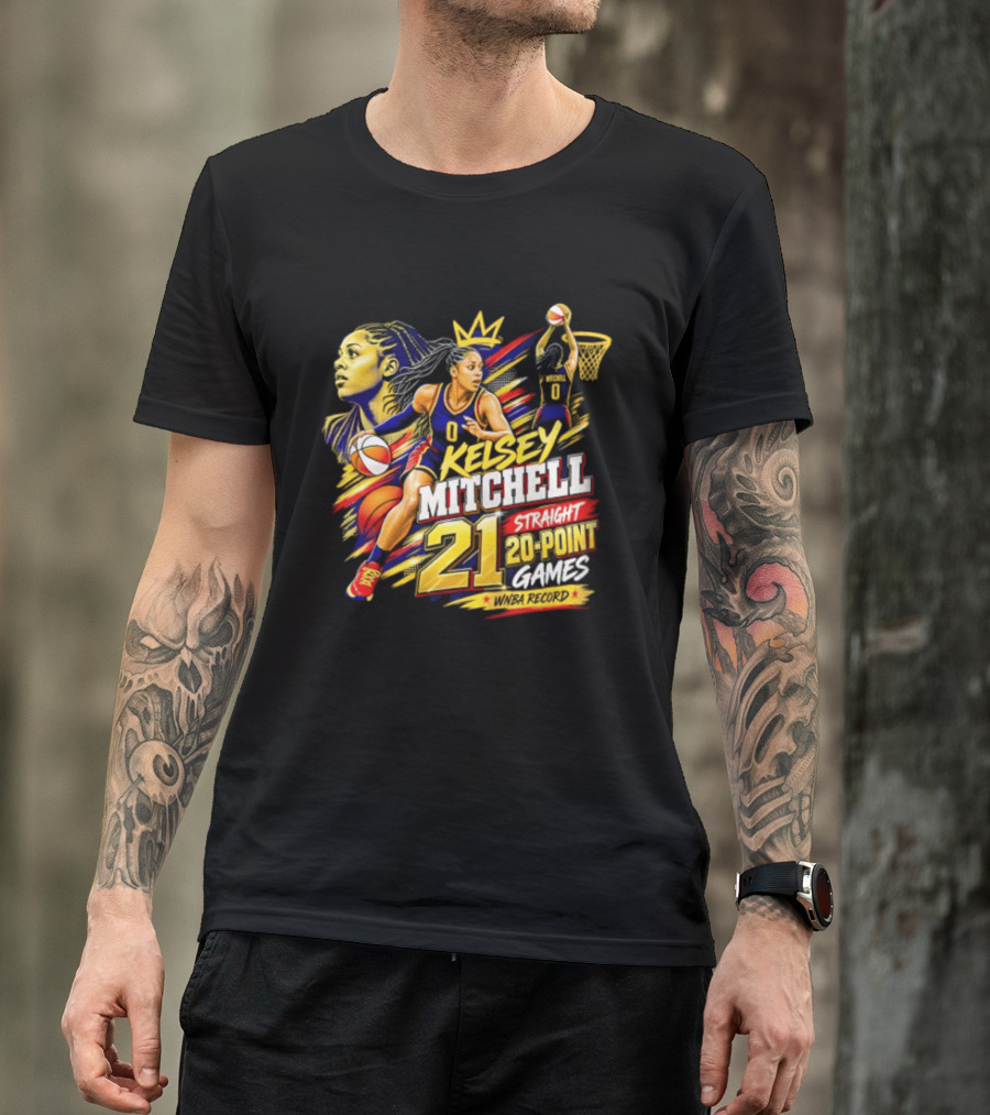 Kelsey Mitchell Straight 21 Straight 20 Point Games Basketball Monarch T-Shirt