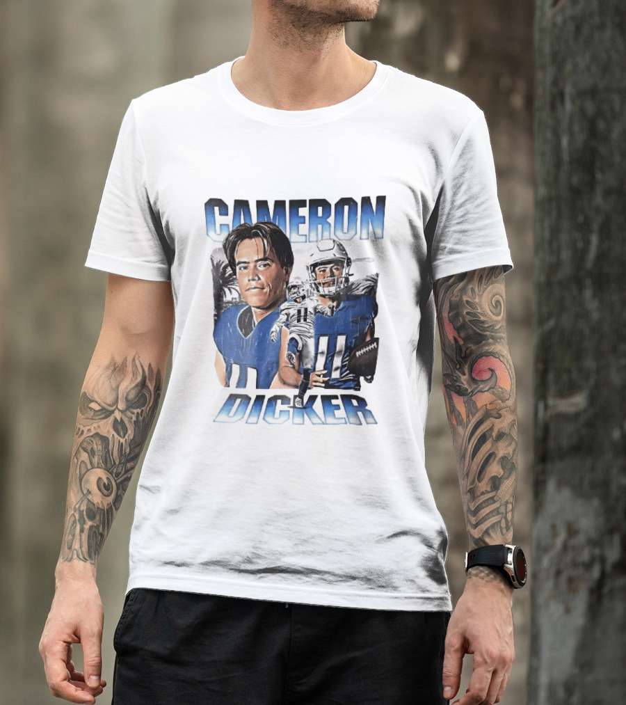 Cameron Dicker Football Palm Trees Player Portraits Kicking Bootleg T-Shirt