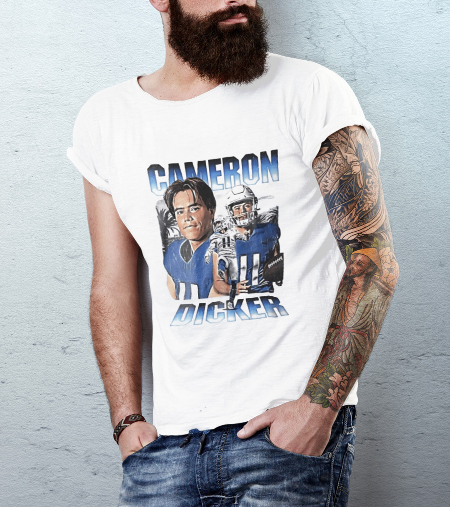 Cameron Dicker Football Palm Trees Player Portraits Kicking Bootleg T-Shirt