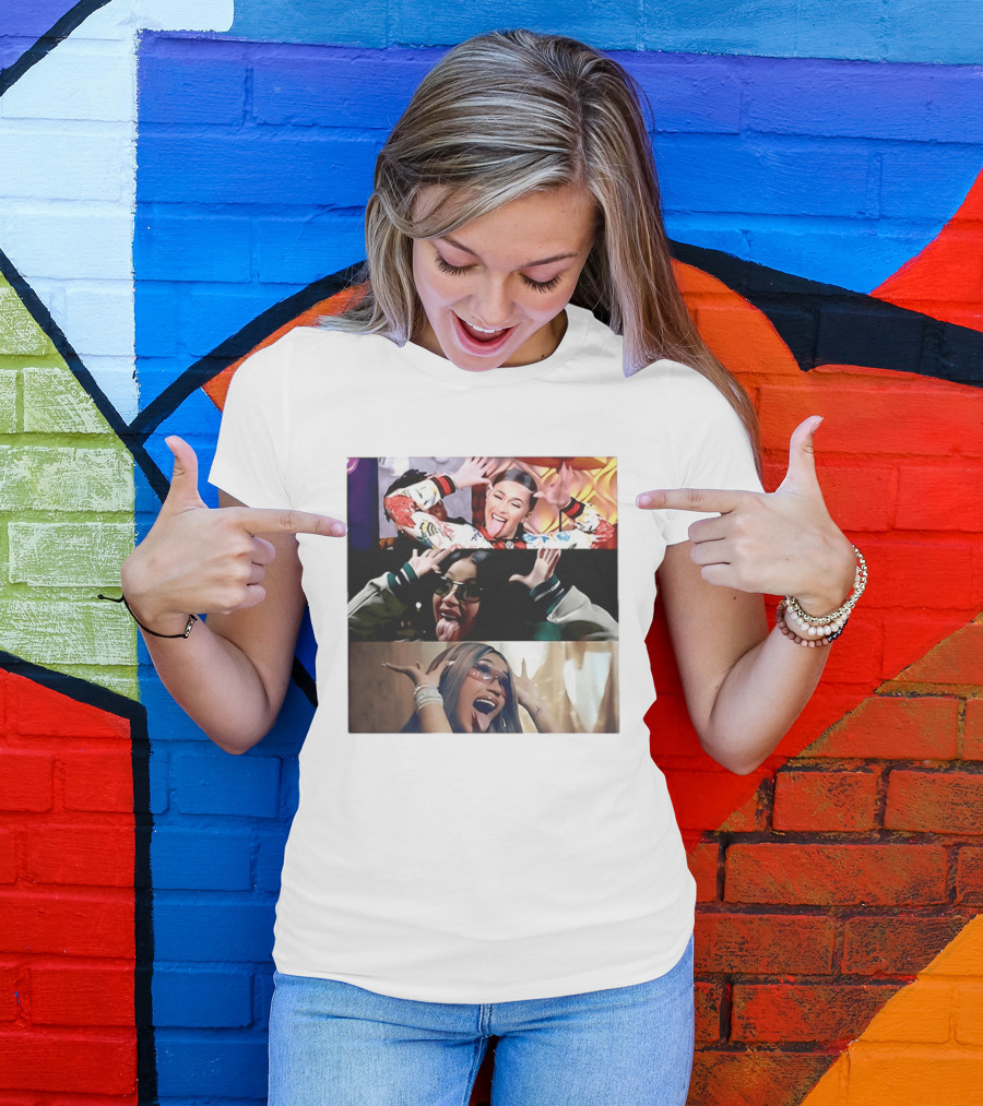 Cardi B Fun Iconic Expressions Collage T-Shirt