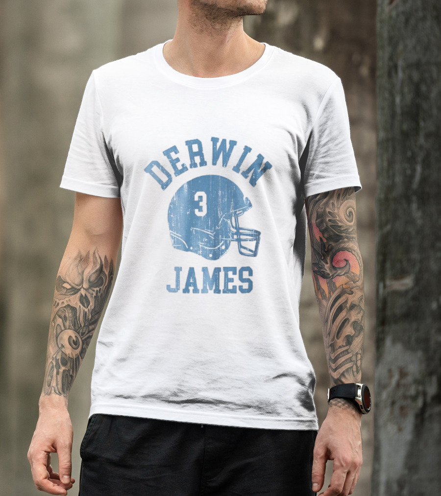 Derwin James Number 3 Distressed American Football Helmet T-Shirt