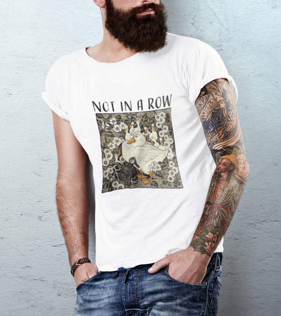 Not In A Row Ducks Floral Pattern Botanical T-Shirt