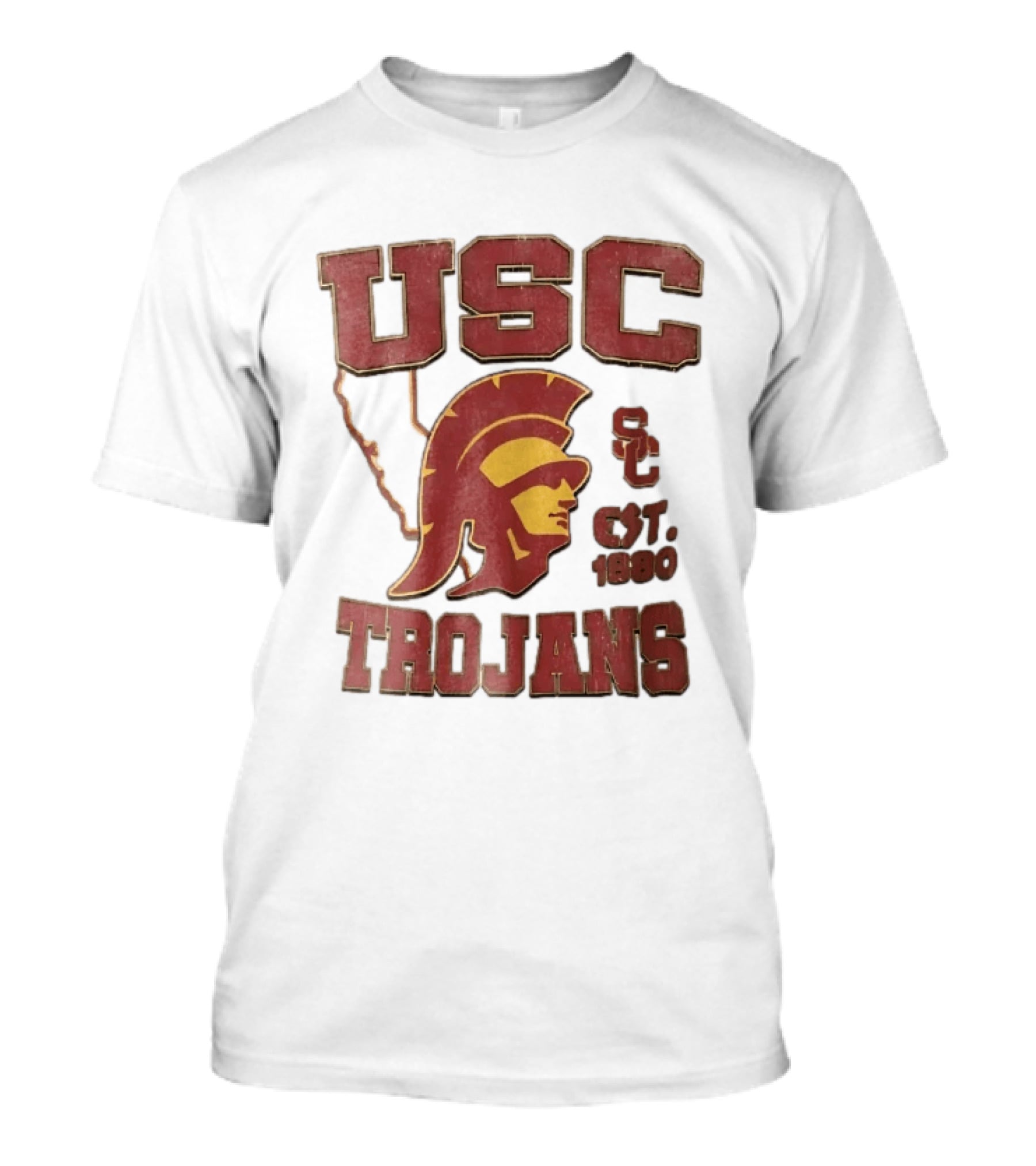 USC Trojans Est 1880 Helmet California State Map Sign T-Shirt