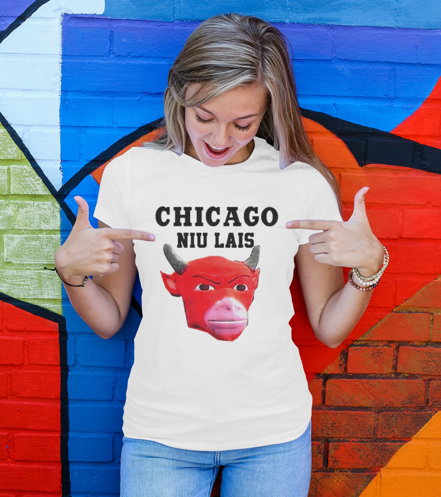 Chicago Bulls Niu Lais Red Bull Head T-Shirt