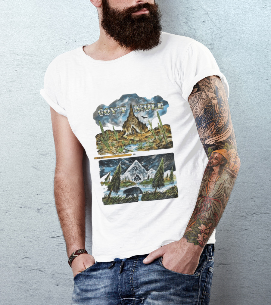 Govt Mule Two Night Kicking In Your Stall 2026 Santa Fe Aug 22 Vail Aug 23 Desert Scene Bear Mountain T-Shirt