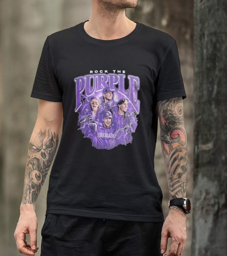 Colorado Rockies Rock The Purple 2026 Team Signatures T-Shirt