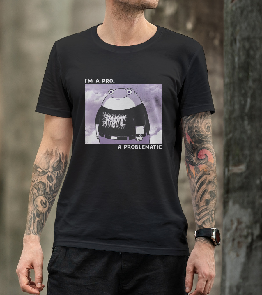 I'm A Pro A Problematic Frog Meme Binary Code Cloudy T-Shirt