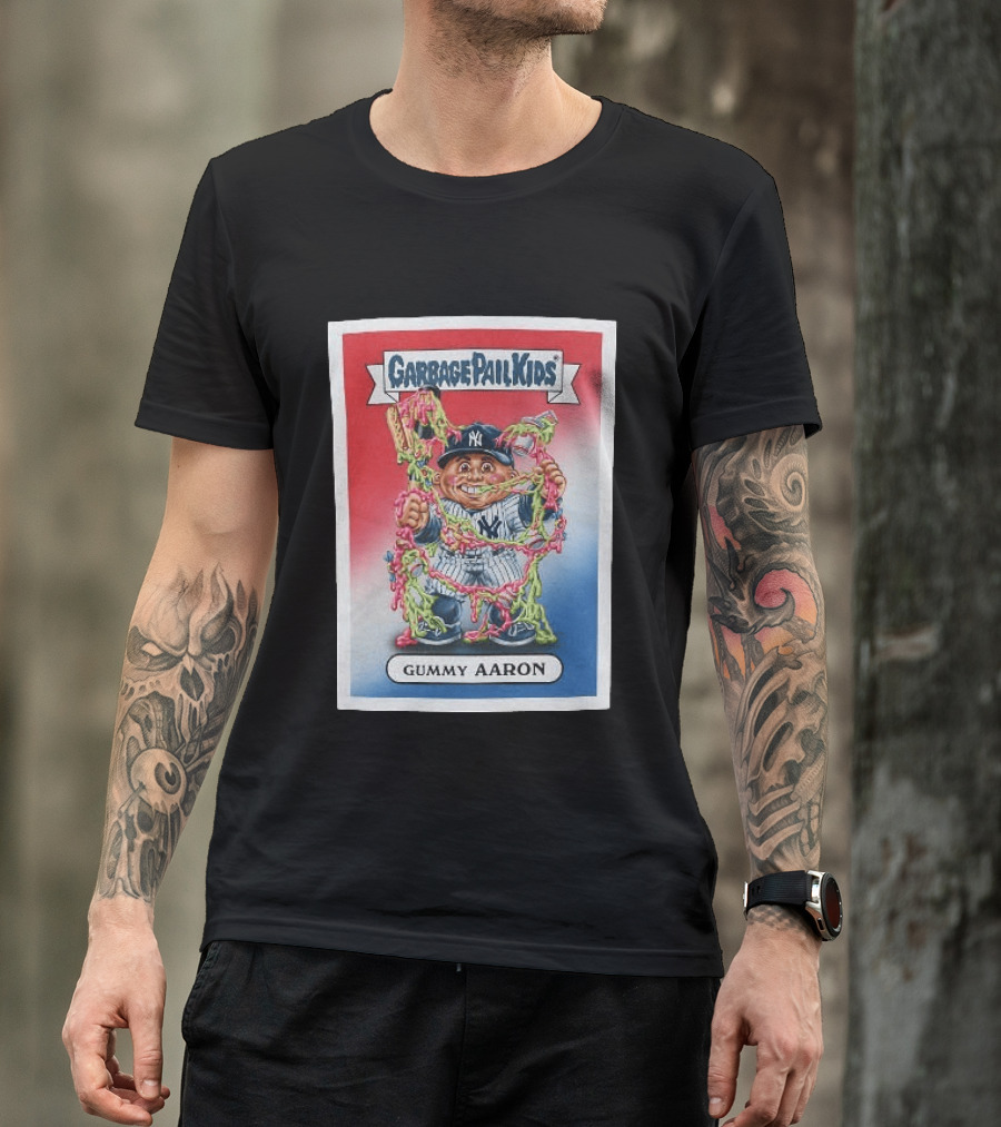Garbage Pail Kids New York Yankees Gummy Aaron MLB Collaboration T-Shirt