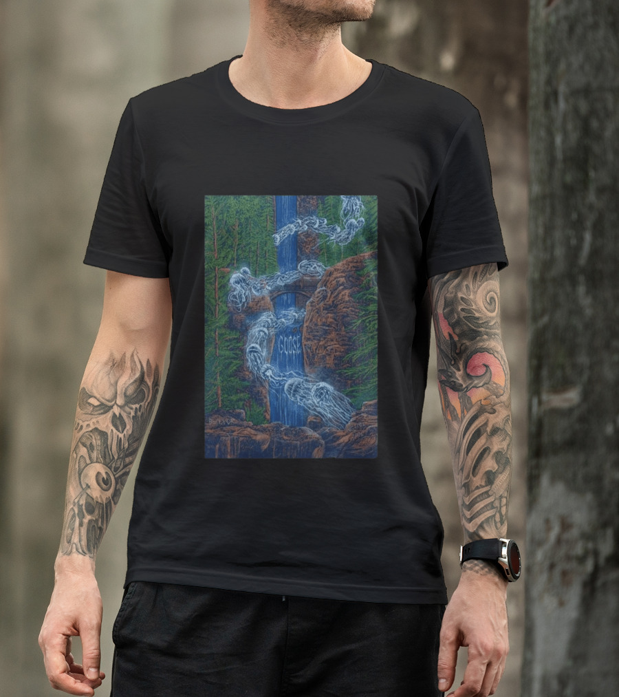 Goose Summer Tour 2026 Hayden Homes Amphitheater Bend August 21 22 Waterfall Forest Scene T-Shirt