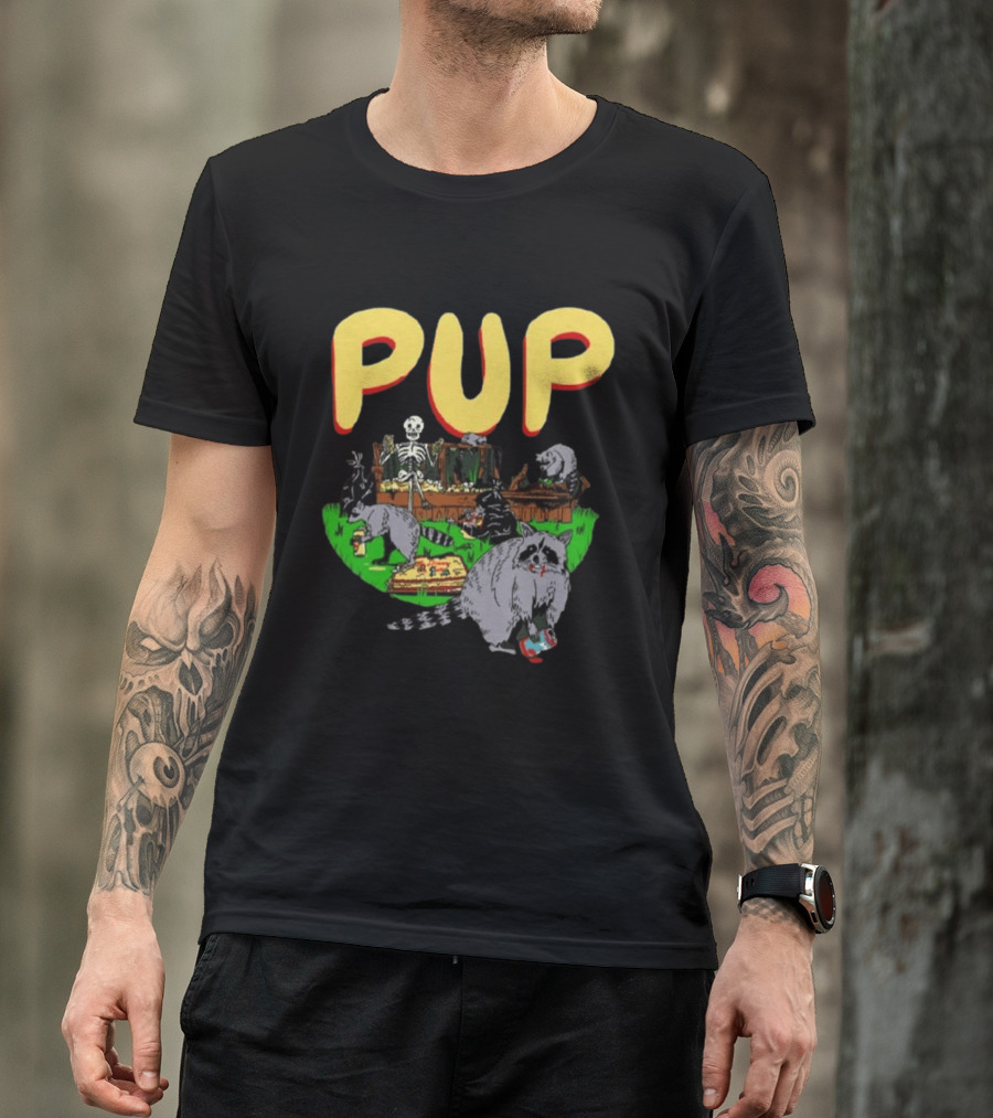 Pup The Band Racoon 2026 Tour Toronto ON Canada Pop Up Festive Skeleton Party T-Shirt