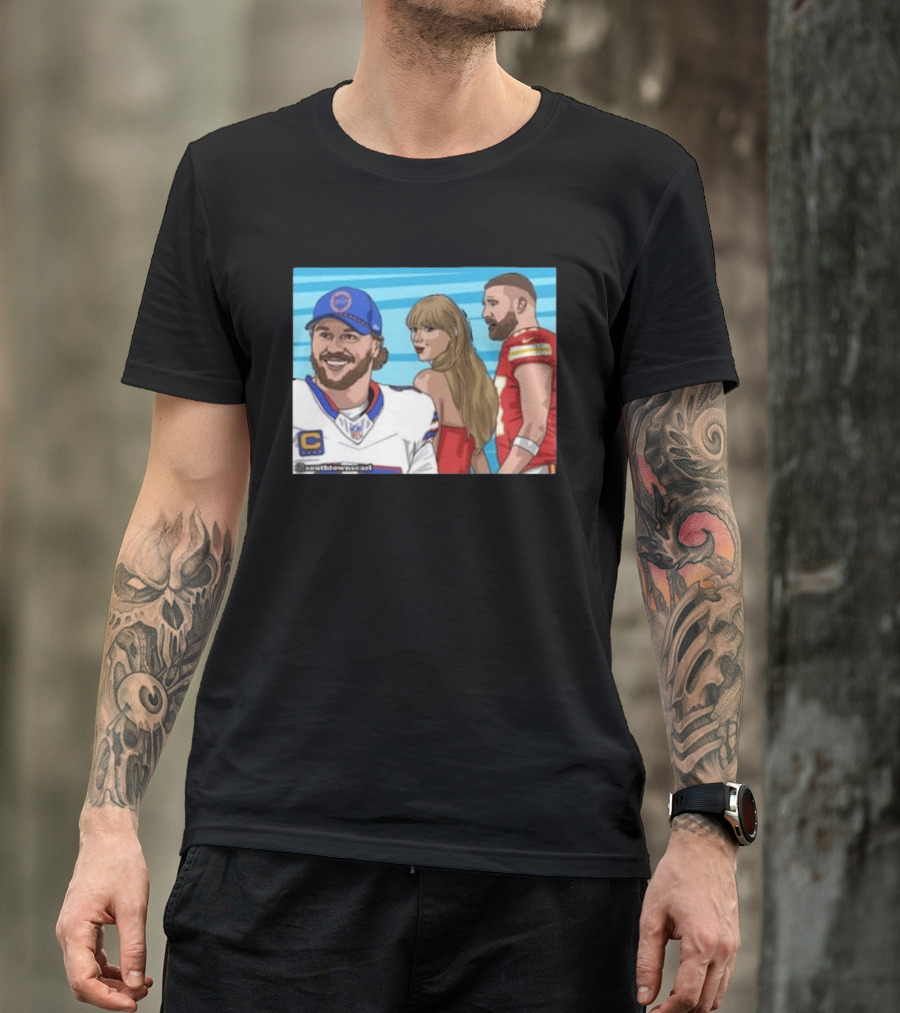 Josh Allen And Taylor With Kelce Stu McCallister सेटअप T-Shirt