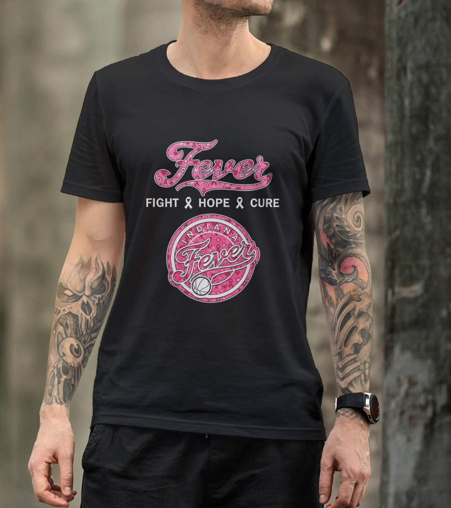 Indiana Fever Fight Hope Cure Breast Cancer Awareness Ribbon Fever 2026 T-Shirt