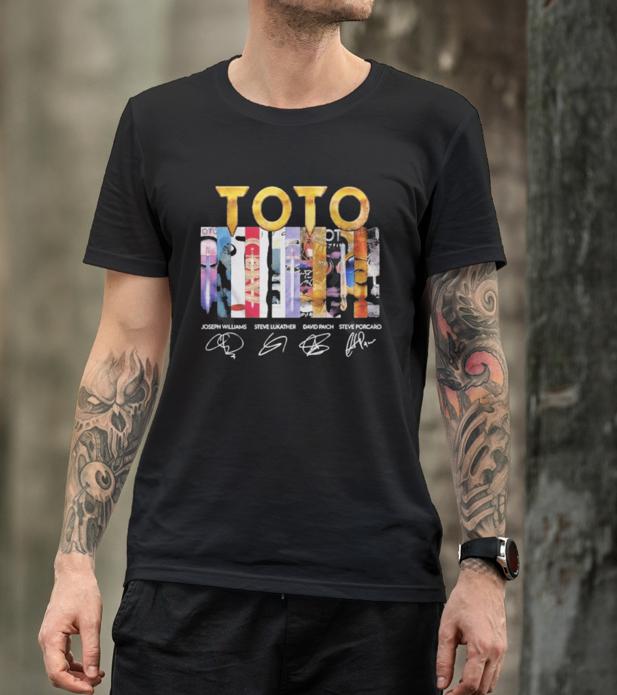 TOTO Band Discography Joseph Williams Steve Lukather David Paich Steve Porcaro Signatures Rock T-Shirt