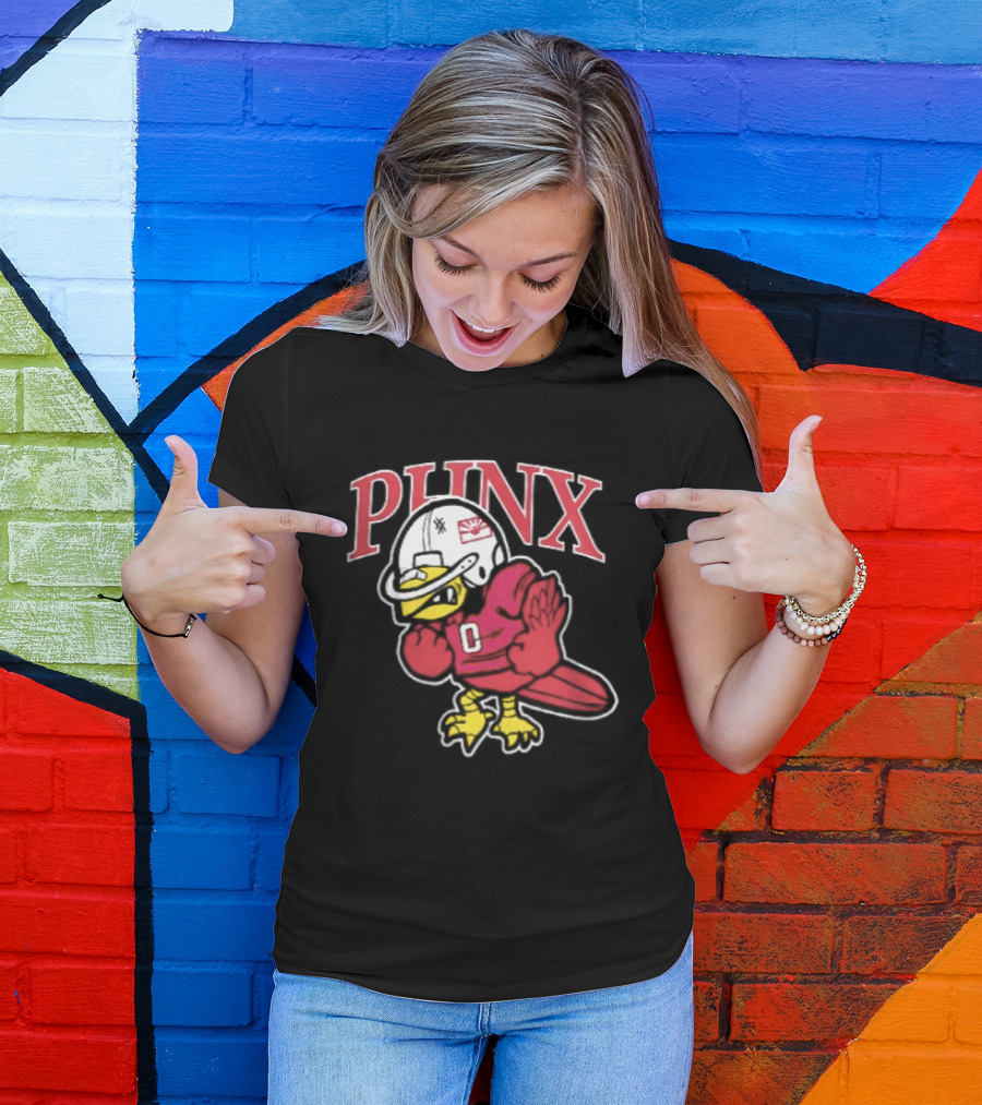 PHNX Cartoon Bird Football Helmet Jersey Arizona Cardinals T-Shirt