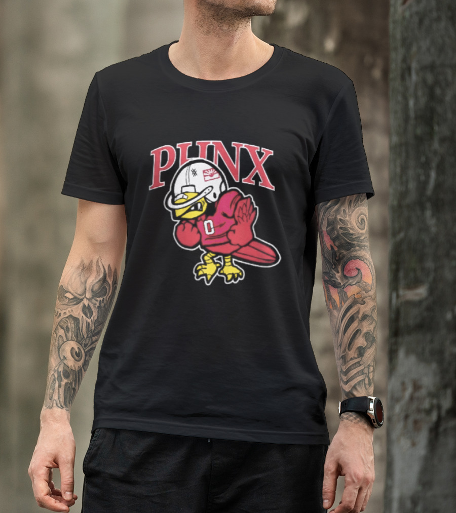 PHNX Cartoon Bird Football Helmet Jersey Arizona Cardinals T-Shirt