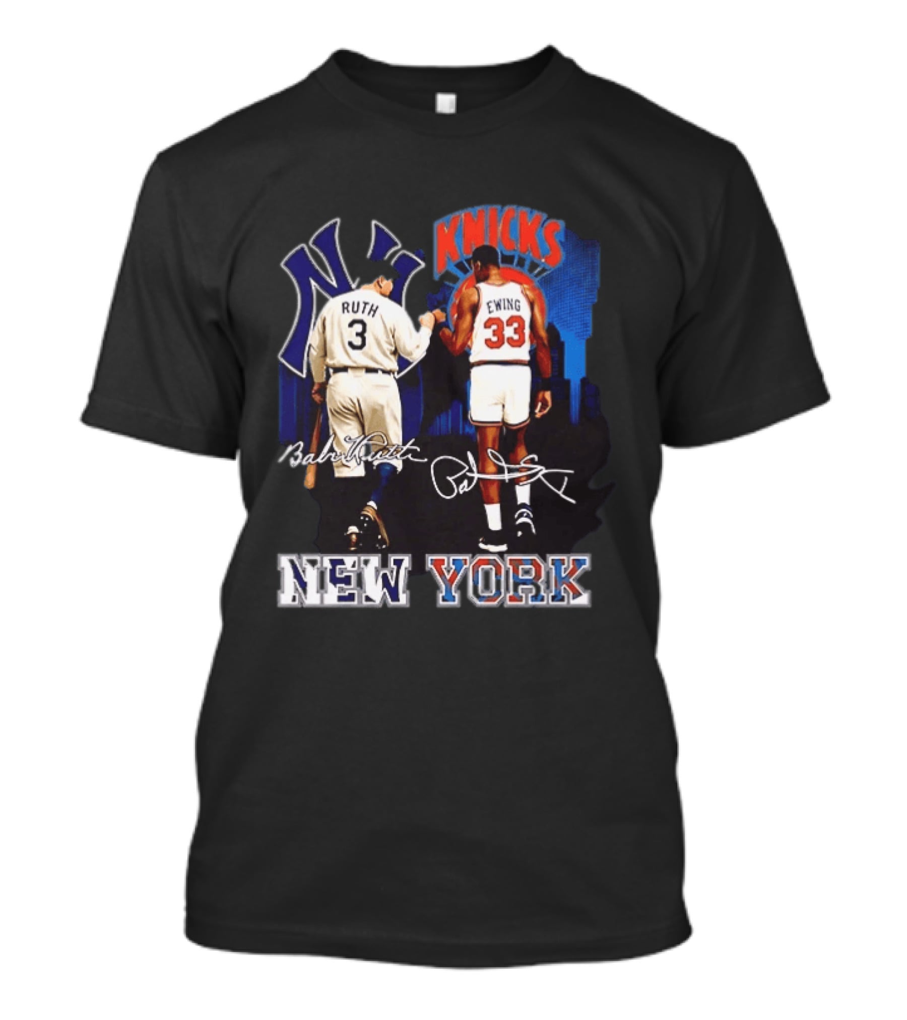 New York Ruth Ewing Yankees Knicks Legends T-Shirt