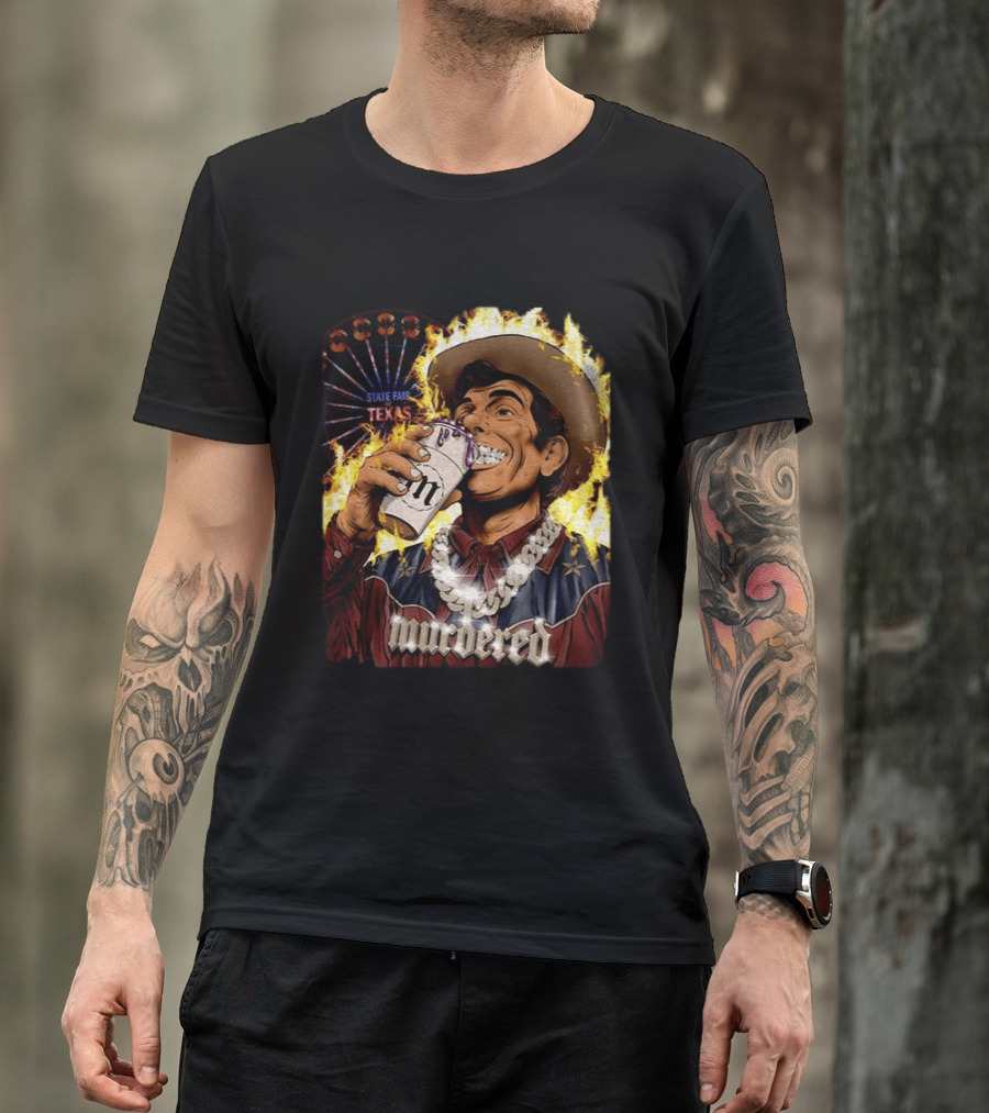 Big Tex State Fair Of Texas Ferris Wheel Fire Drinking Can Highlight T-Shirt