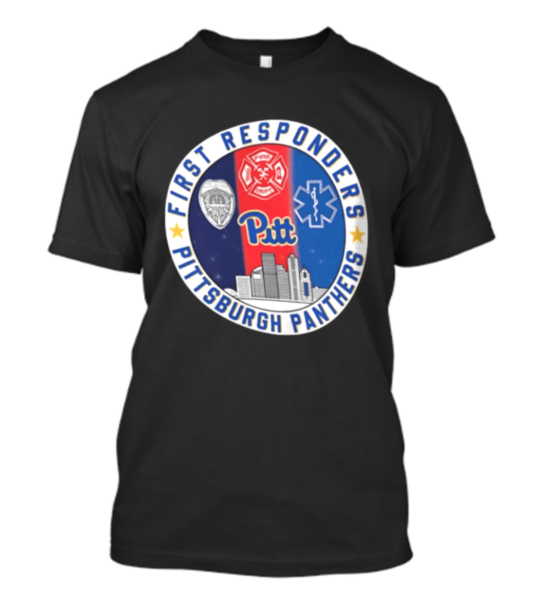 First Responders Tribute Pittsburgh Panthers Pitt Fire Police EMS Heroes T-Shirt