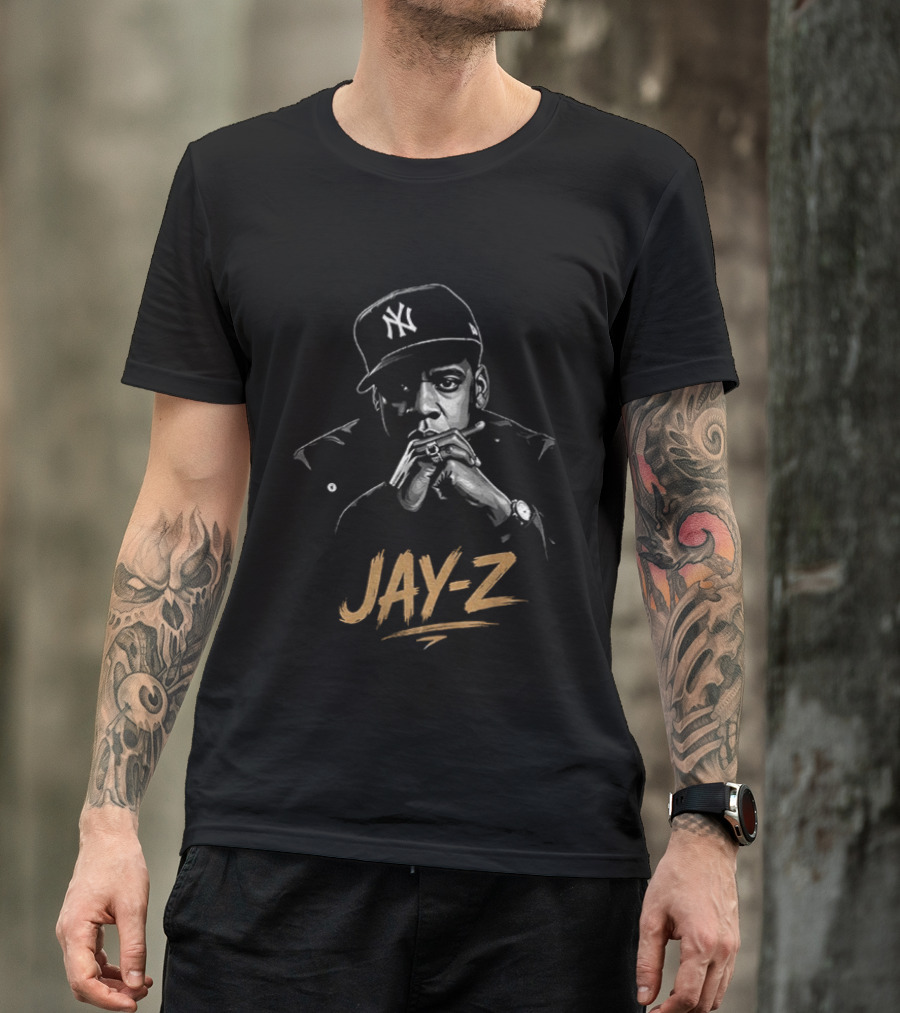 Jay Z Hip Hop Artist Featuring New York Yankees Cap T-Shirt