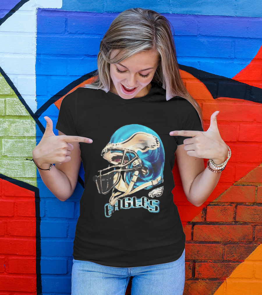 Philadelphia Eagles Blue Helmet Wing Decal EAGLES T-Shirt