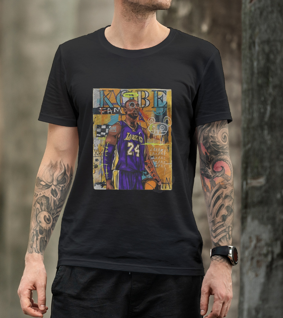 Kobe Bryant Lakers 24 Halo Peace Abstract Graffiti T-Shirt