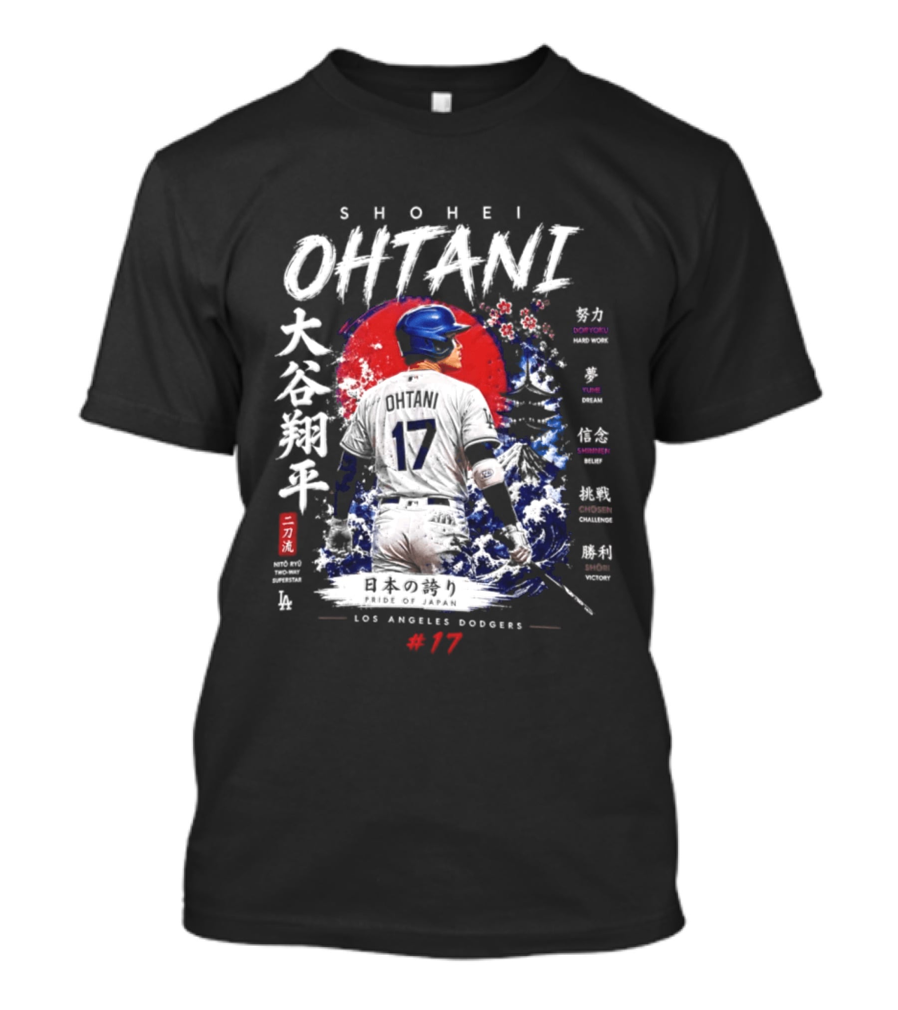 Shohei Ohtani Los Angeles Dodgers Japanese Two Way Player #17 T-Shirt