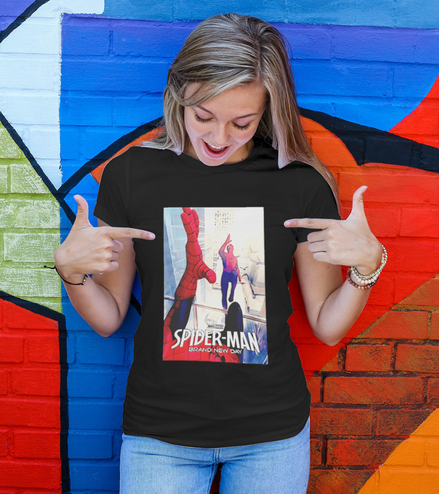 Marvel Spider Man Brand New Day High Five Scene T-Shirt
