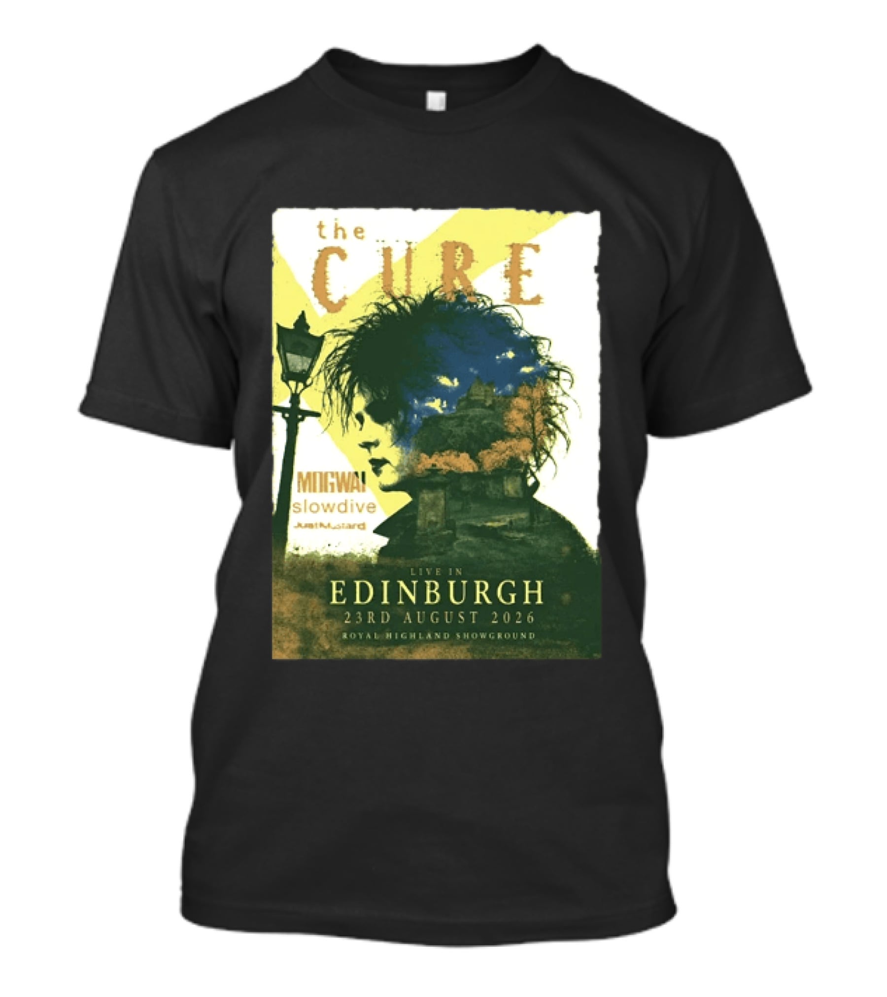 The Cure Live In Edinburgh 2026 Royal Highland Showground August 23rd Mogwai Slowdive Just Mustard T-Shirt