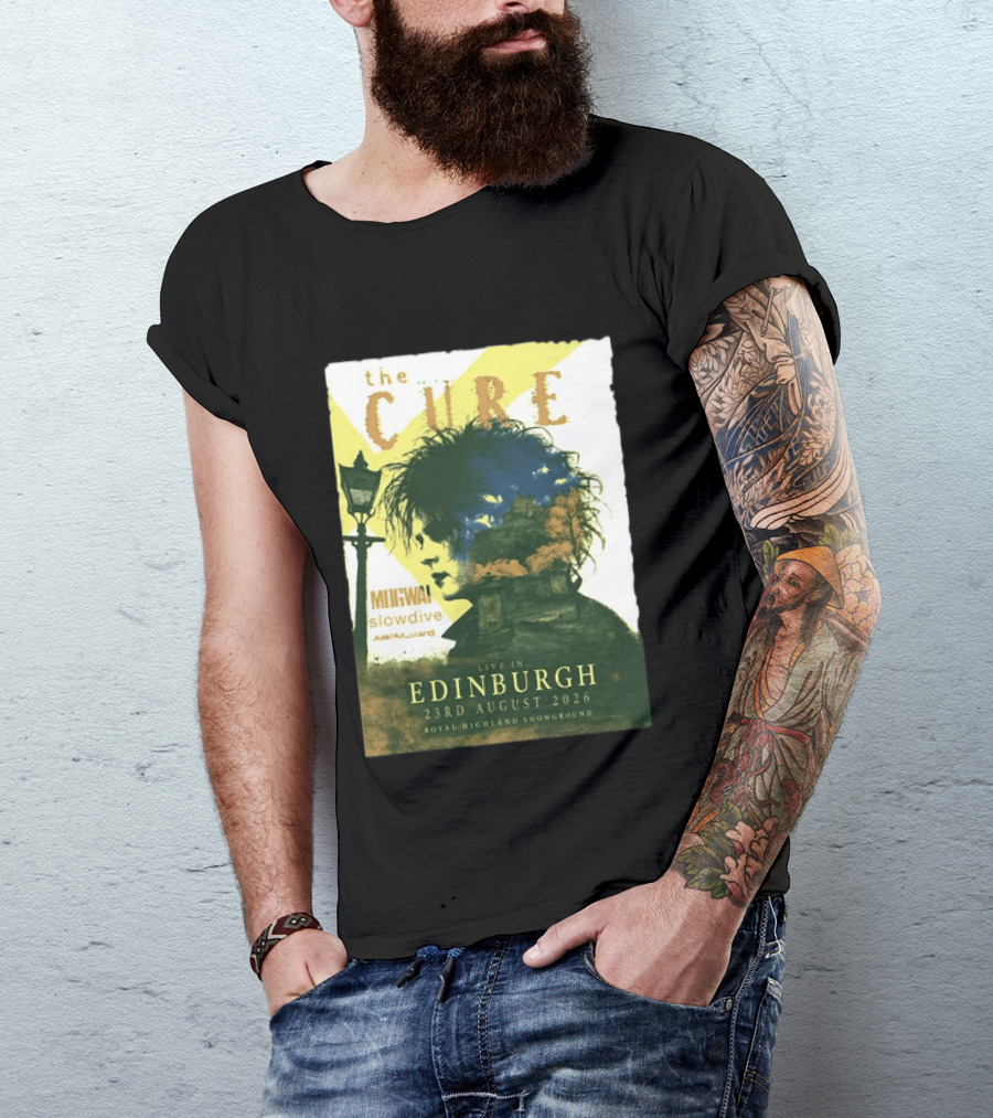 The Cure Live In Edinburgh 2026 Royal Highland Showground August 23rd Mogwai Slowdive Just Mustard T-Shirt