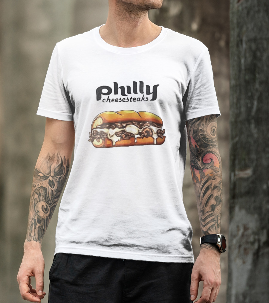 Philly Cheesesteaks Cartoon Beef Hoagie Melted Provolone Sandwich T-Shirt