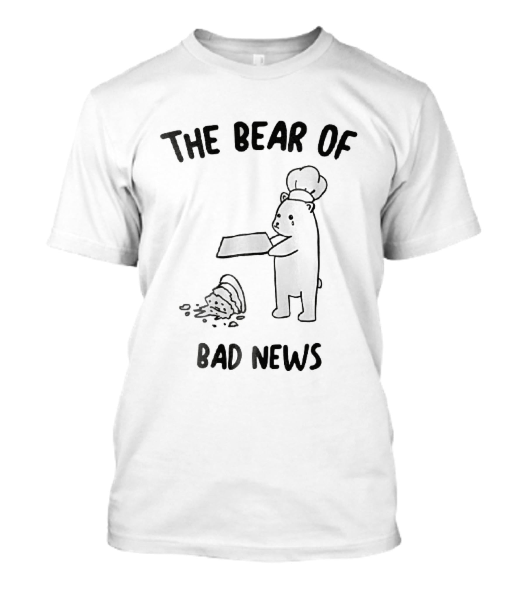 The Bear Of Bad News Crying Chef Dropped Cake Tray Cartoon T-Shirt