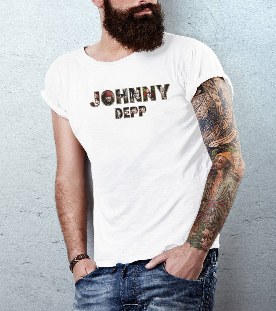 Johnny Depp Iconic Movie Characters Collage T-Shirt