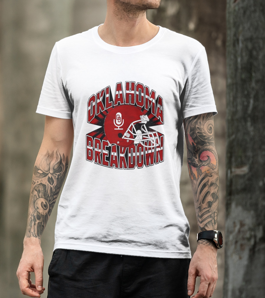 Oklahoma Breakdown Football Helmet OB Podcast T-Shirt