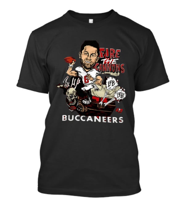 Baker Mayfield Tampa Bay Buccaneers Fire The Cannons LFB Skull Football Caricature T-Shirt