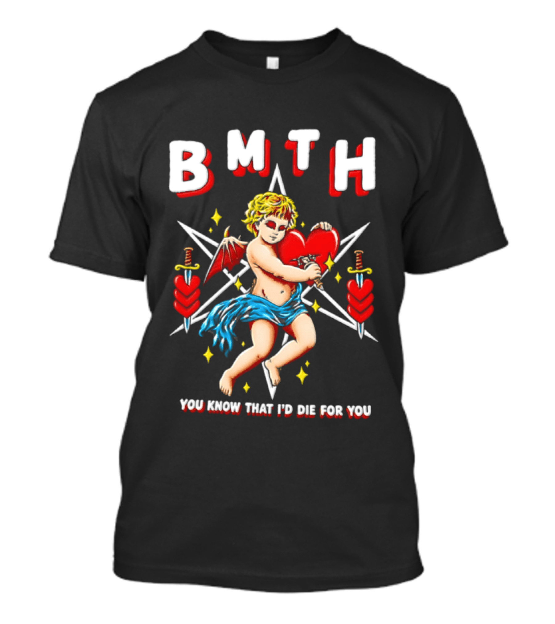 BMTH You Know That I'd Die For You Cupid Heart Wings Swords T-Shirt