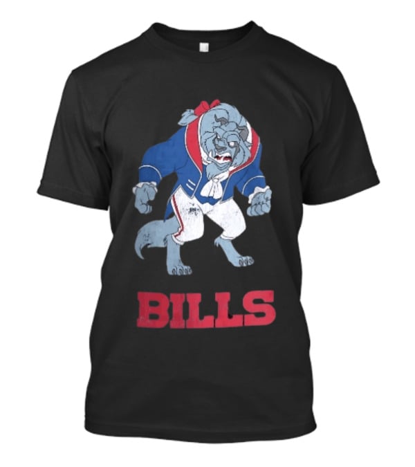 Buffalo Bills Distressed Cartoon Beast Snarling BILLS T-Shirt