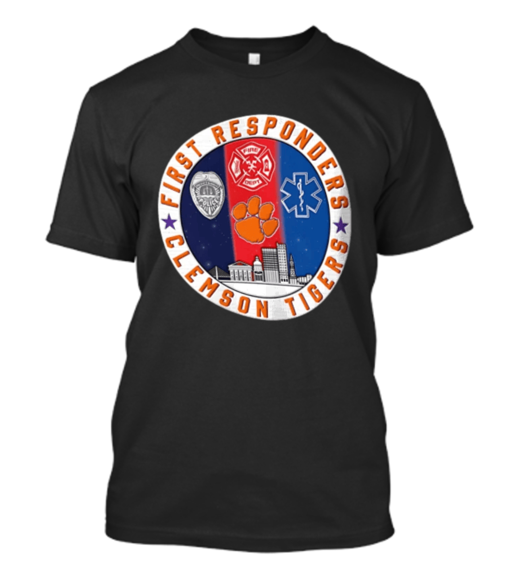 Clemson Tigers First Responders Fire EMS Police Never Forget 9.11 T-Shirt