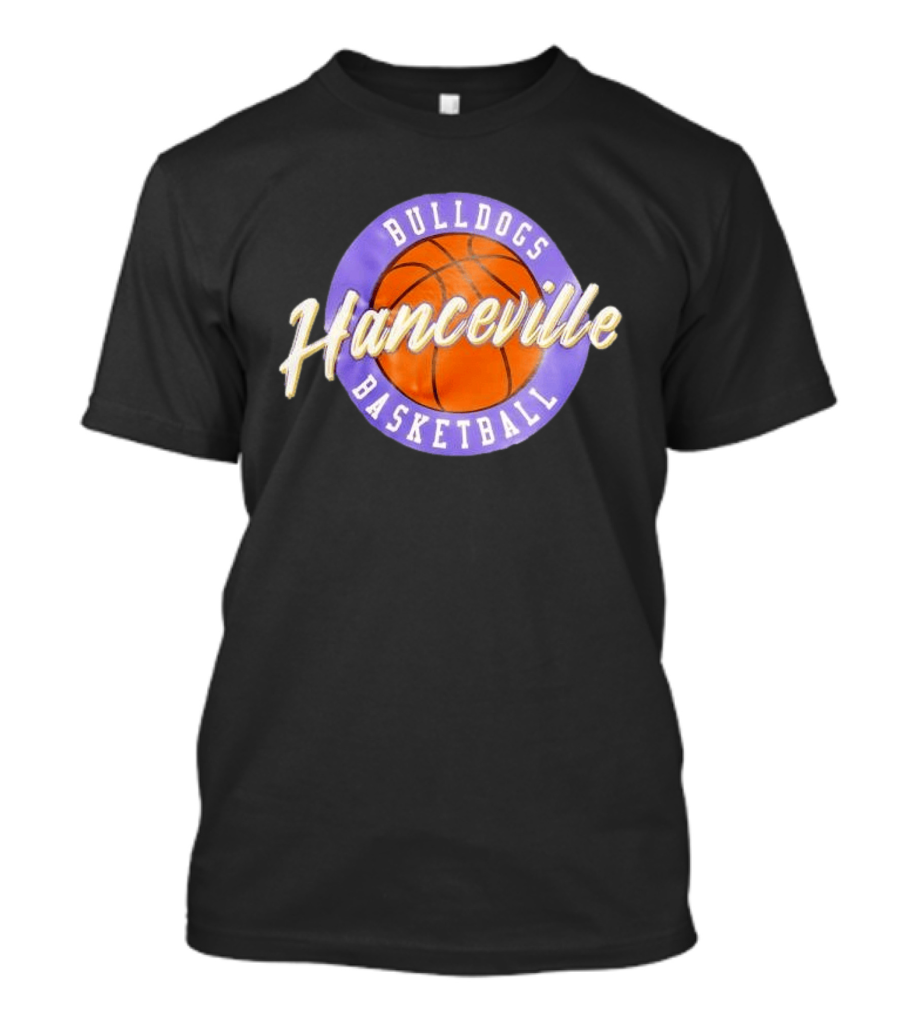 Hanceville Bulldogs Basketball Purple Circle Orange Ball T-Shirt