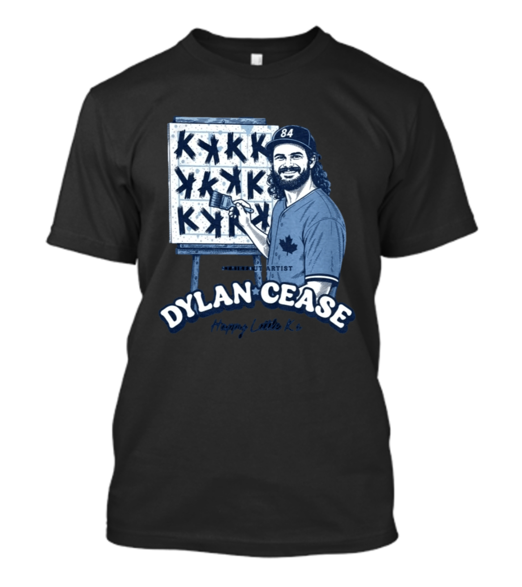 Dylan Cease Blue Jays Strikeout Artist Happy Little K's 84 Cap Maple Leaf T-Shirt