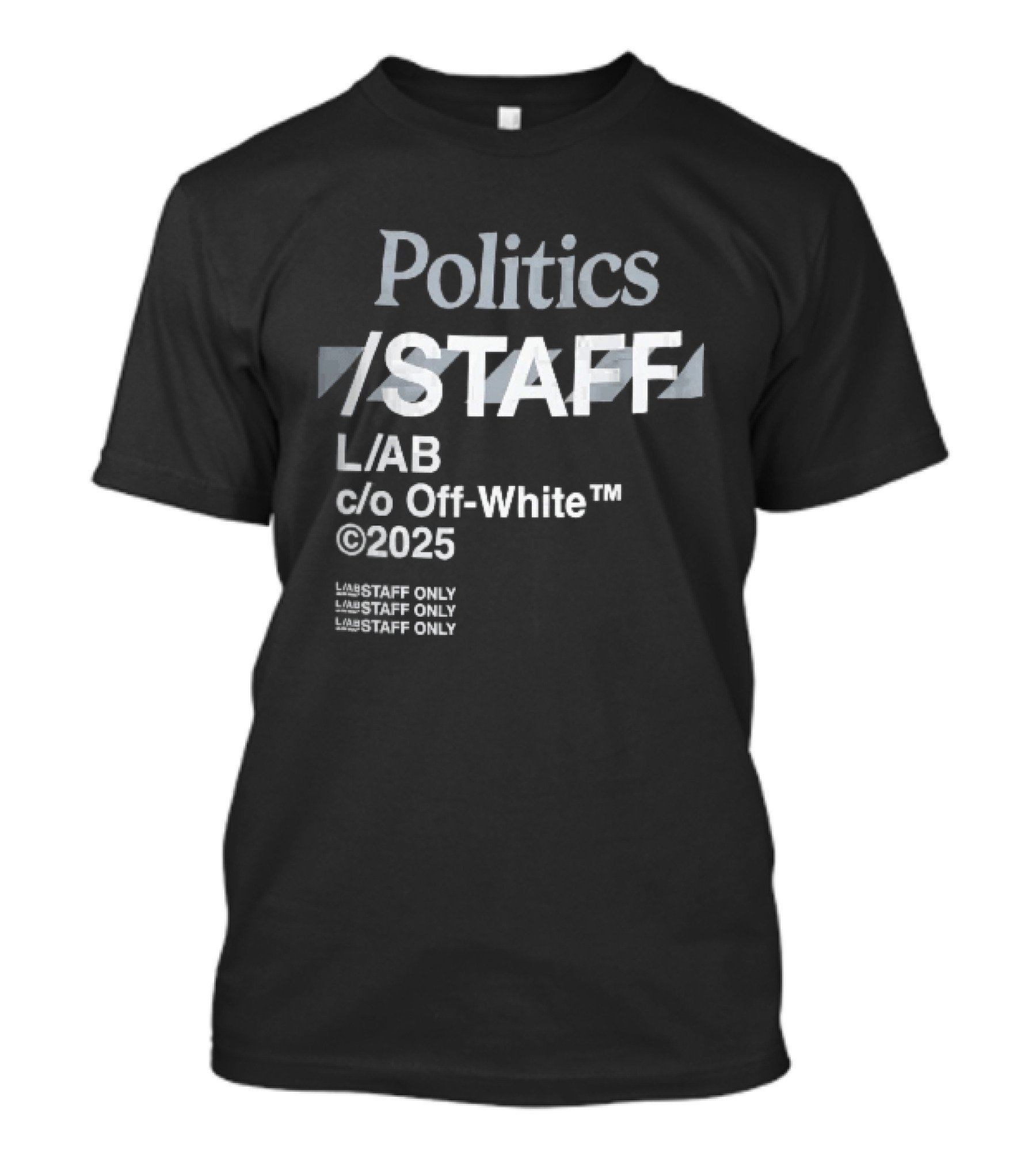 Politics Staff L Ab C O Off White 2025 Diagonal Stripes Only T-Shirt