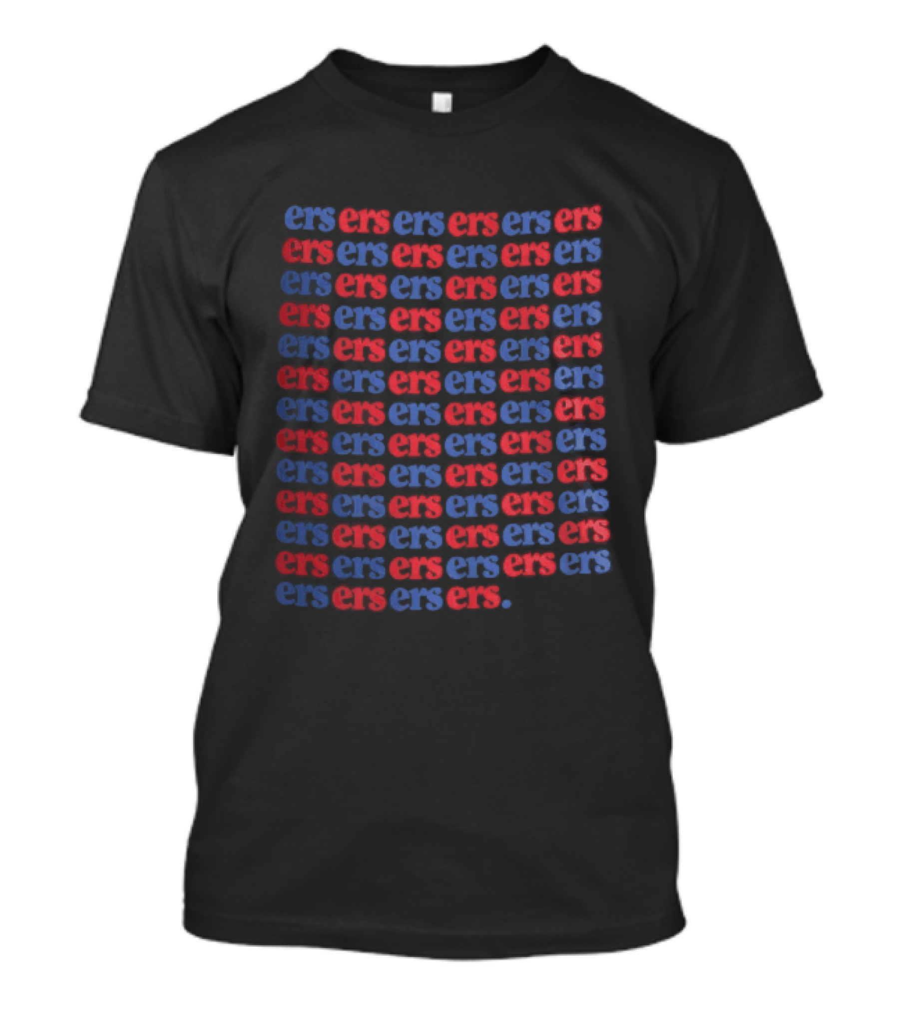 Ers Red Blue Repeating Font Grid T-Shirt