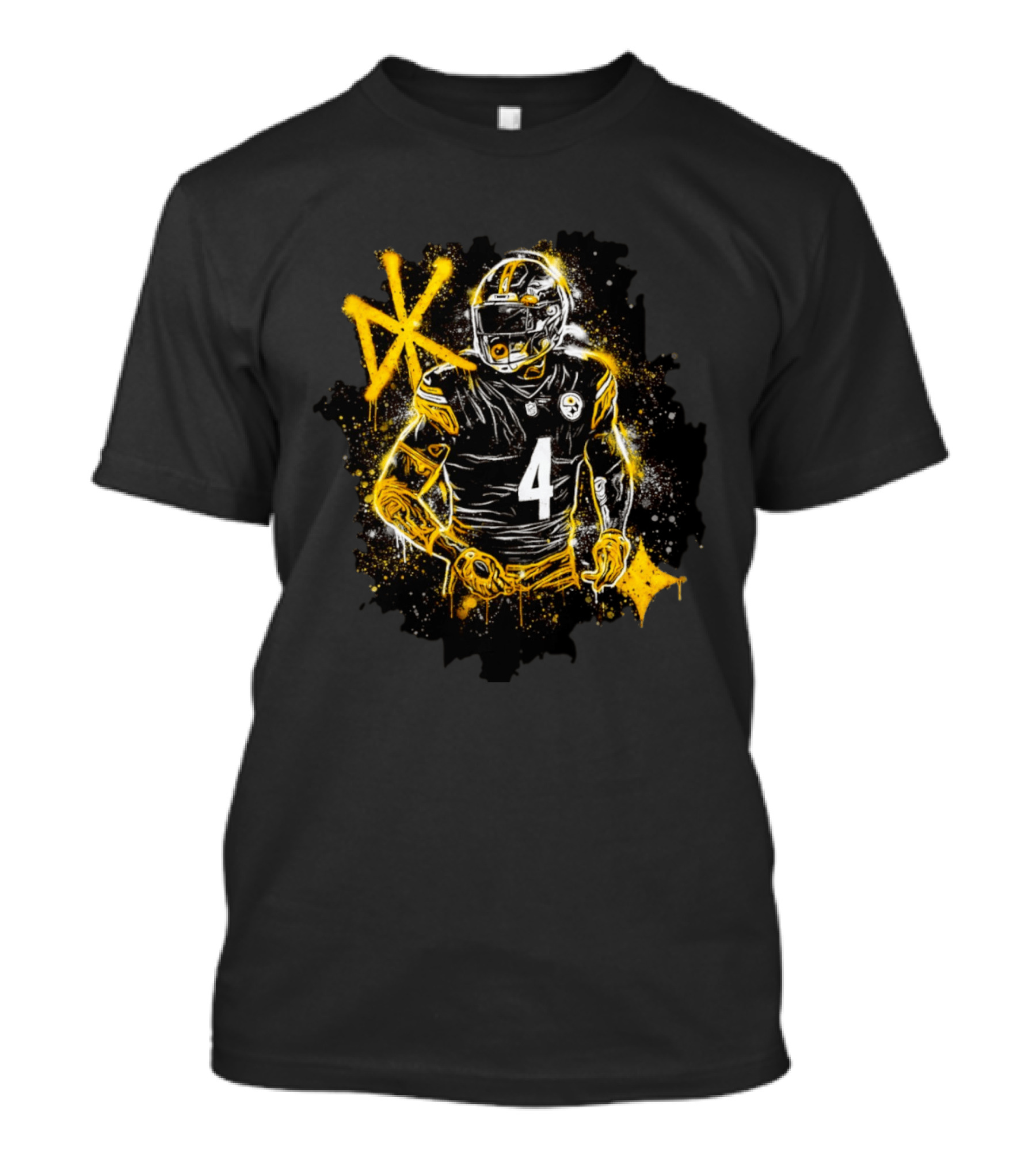 Pittsburgh Steelers Number 4 Player Graffiti T-Shirt