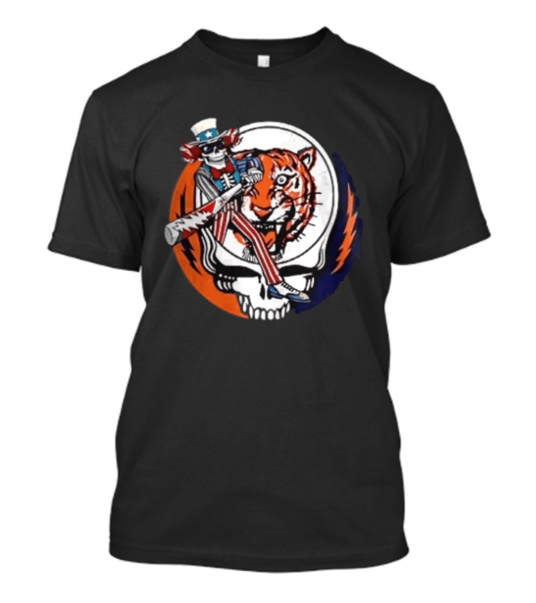 Grateful Dead Uncle Sam Skull And Tiger Steal Your Face T-Shirt