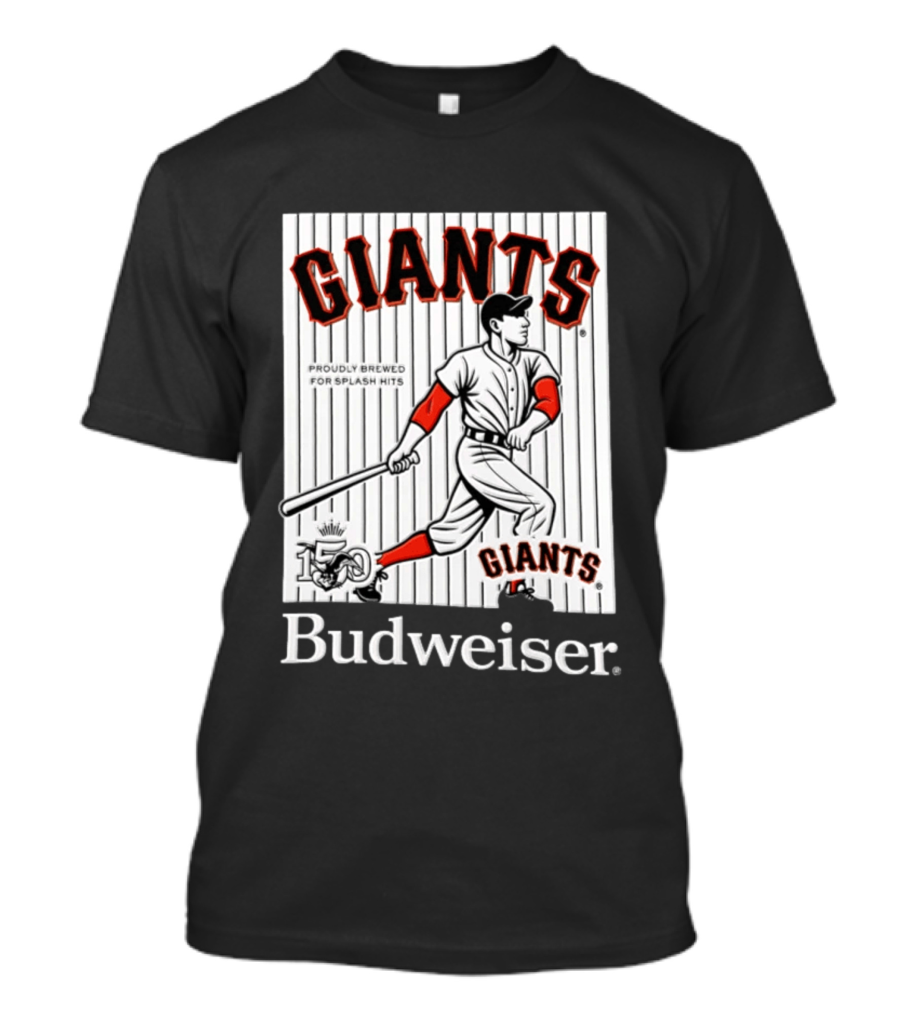 San Francisco Giants 150 Years Budweiser Splash Hits Baseball T-Shirt